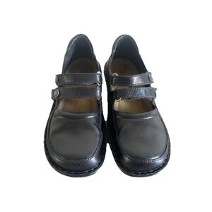 Naot Womens 37 Black Leather Double Adjustable Strap Mary Jane Comfort Shoes US